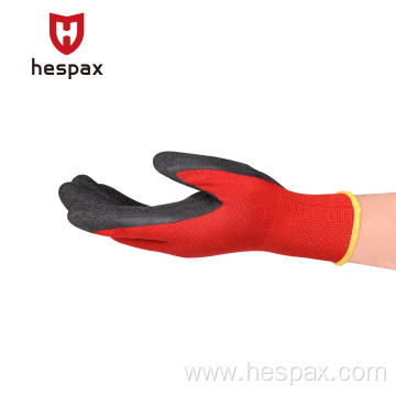 Hespax Custom Crinkle Latex Coated Glove Seamless